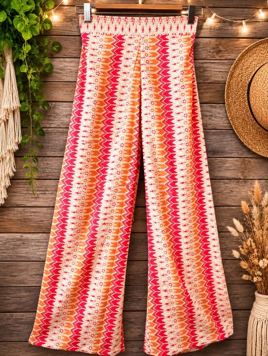 Rockflower Paper Pants - Rockflower Paper Bohemian 70s Retro Resortwear Festival Palazzo Pants Size M
